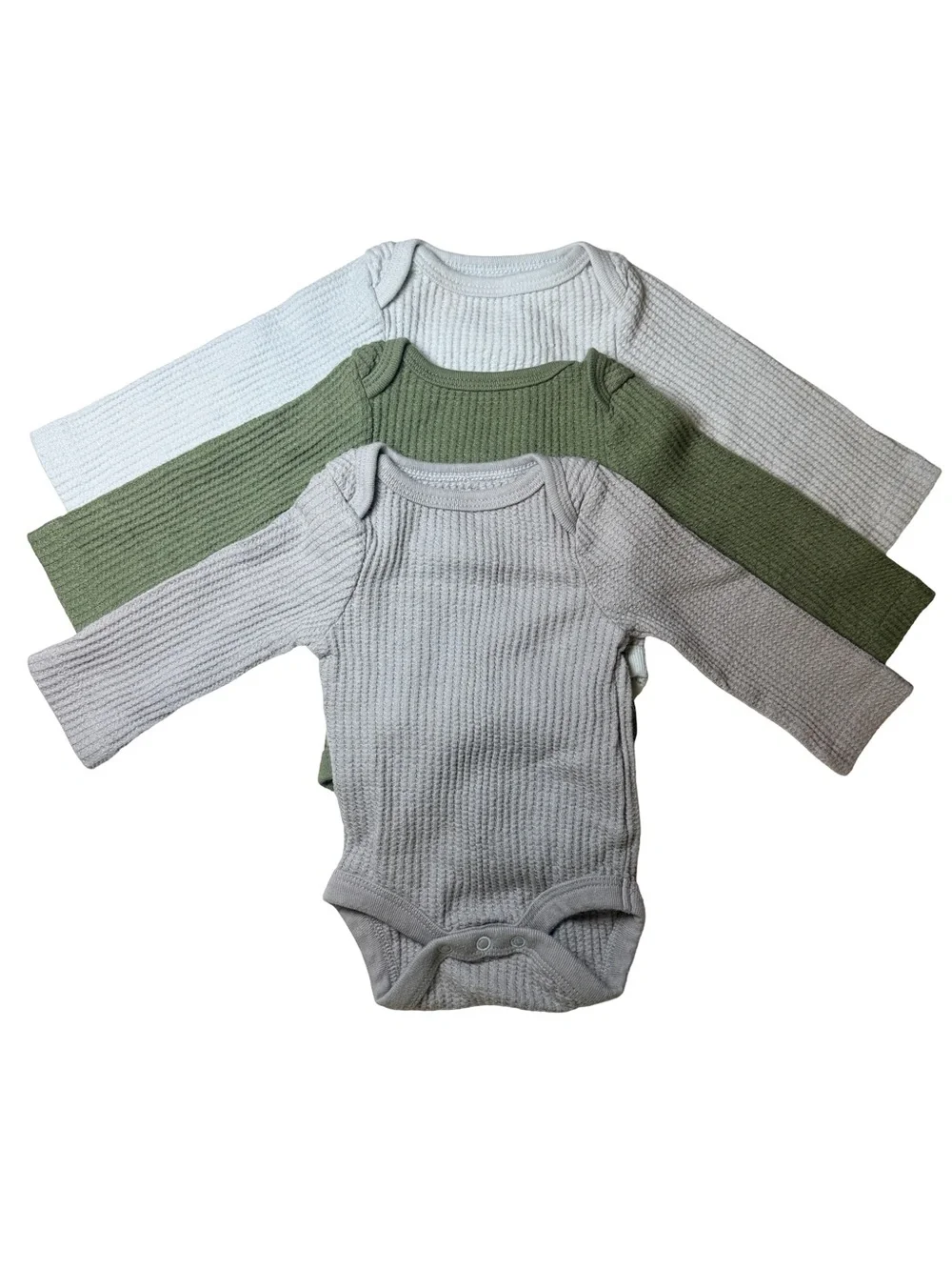 Cloud Island Baby Long Sleeve Ribbed Bodysuit 3-Pack Boys Newborn 0M
